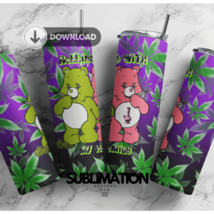 Rollin with my homies weed 20oz Skinny tumbler wrap | Cannabis weed 420, 20 oz skinny Tumbler wrap | Smoking weed Digital File | Sublimation Design |PNG