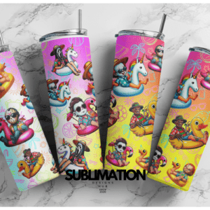 Beach Horror, Summer horror, Summer Time Horror characters, Swimming horror floats, Horror, 20oz Skinny tumbler wrap | Digital File | Sublimation Design |PNG