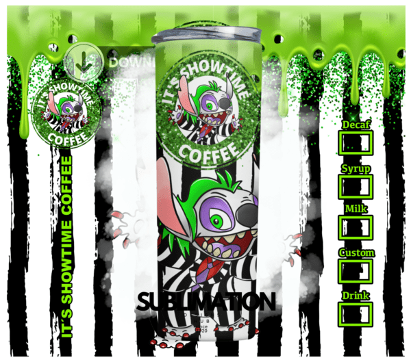 Beetlejuice Stitch Showtime halloween, Nightmare 20oz tumbler download, digital design, Sublimation design, tumbler png, 20oz Skinny tumbler wrap | Digital File | Sublimation Design |PNG