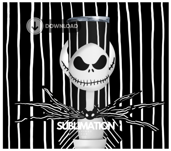 Jack Skellington, Nightmare 20oz tumbler download, digital design, Sublimation design, tumbler png, 20oz Skinny tumbler wrap | Digital File | Sublimation Design |PNG