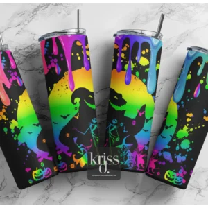 Jack Skellington and Oogie Neon halloween, Nightmare 20oz tumbler download, digital design, Sublimation design, tumbler png, 20oz Skinny tumbler wrap | Digital File | Sublimation Design |PNG