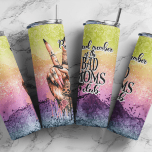 Bad MOM cub 20oz tumbler download, digital design, Sublimation design, tumbler png, 20oz Skinny tumbler wrap | Digital File | Sublimation Design |PNG