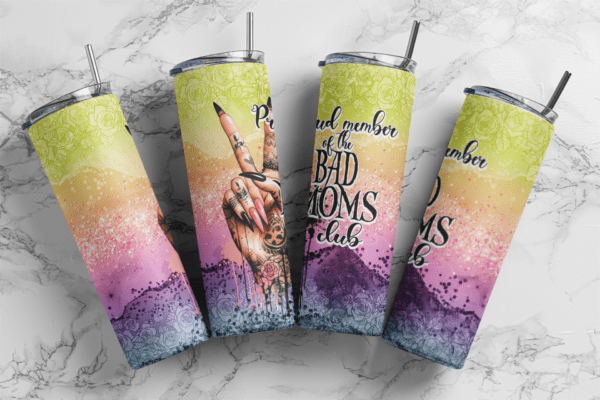 Bad MOM cub 20oz tumbler download, digital design, Sublimation design, tumbler png, 20oz Skinny tumbler wrap | Digital File | Sublimation Design |PNG