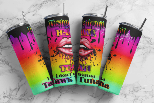 Give 'em that Hawk Tuah meme, Spit on that thing, Hawk Tuah neon Rainbow, 20oz Skinny tumbler wrap | Digital Download File | Sublimation Design |PNG