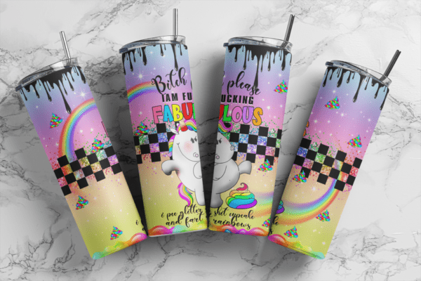 Bitch Please Im so Fabulous Unicorn 20oz tumbler download, digital design, Sublimation design, tumbler png, 20oz Skinny tumbler wrap | Digital File | Sublimation Design |PNG