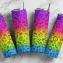 Summer neon rainbow background pattern 20oz tumbler download, digital design, Sublimation design, tumbler png, 20oz Skinny tumbler wrap | Digital File | Sublimation Design |PNG