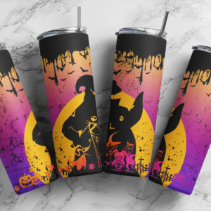 Jack Skellington and Oogie Neon halloween, Nightmare 20oz tumbler download, digital design, Sublimation design, tumbler png, 20oz Skinny tumbler wrap | Digital File | Sublimation Design |PNG