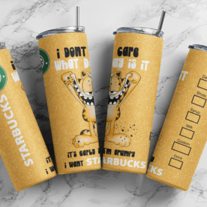 Garfield, i don't care what day is it its early i'm grumpy i want is day, Starbucks 20oz tumbler download, digital design, Sublimation design, tumbler png, 20oz Skinny tumbler wrap | Digital File | Sublimation Design |PNG