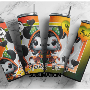 Funko pop character Spooky Minnie 20oz Skinny tumbler wrap | Hocus Pocus Digital File |Halloween Sublimation Design |PNG