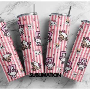 Hello Kitty Piece One X 20oz Skinny tumbler wrap | Digital File | Hello Kitty Sublimation Design |PNG