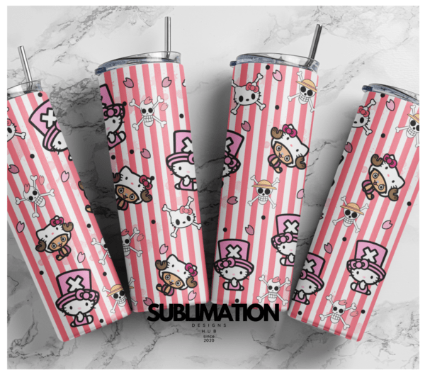 Hello Kitty Piece One X 20oz Skinny tumbler wrap | Digital File | Hello Kitty Sublimation Design |PNG