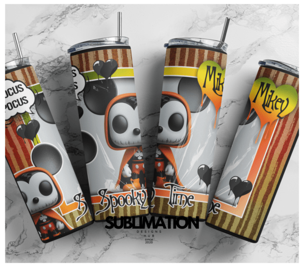 Funko pop character Spooky Mickey 20oz Skinny tumbler wrap | Hocus Pocus Digital File |Halloween Sublimation Design |PNG