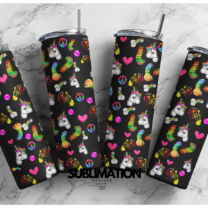 Unicorn neon rainbow penis 20oz tumbler Rainbow neon | Joke tumbler| Sublimation png | Rainbow Download| Digital File | Sublimation Design |PNG