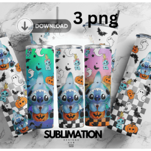 Halloween Stitch Shark costume spooky season 20oz tumbler | Horror season tumbler | Download| Digital File | Sublimation Design |PNG