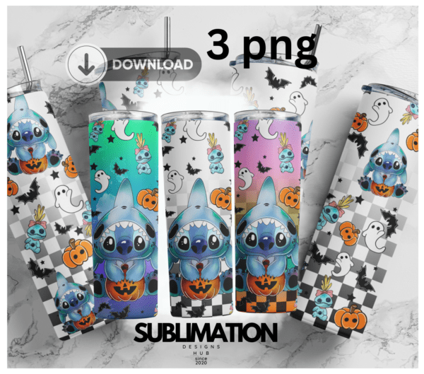 Halloween Stitch Shark costume spooky season 20oz tumbler | Horror season tumbler | Download| Digital File | Sublimation Design |PNG