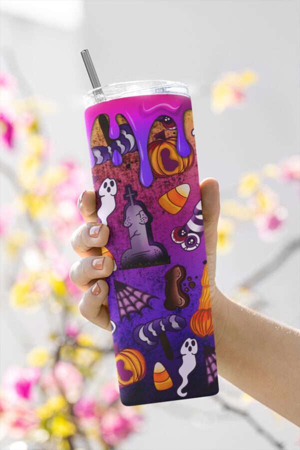 Halloween penis 20oz tumbler Rainbow neon | Spooky season tumbler| Sublimation png | Halloween Download| Digital File | Sublimation Design |PNG
