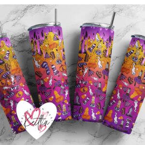 Halloween penis 20oz tumbler Rainbow neon | Spooky season tumbler| Sublimation png | Halloween Download| Digital File | Sublimation Design |PNG