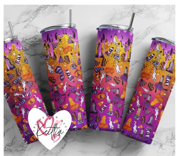 Halloween penis 20oz tumbler Rainbow neon | Spooky season tumbler| Sublimation png | Halloween Download| Digital File | Sublimation Design |PNG