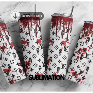 Halloween Luis LV Ghost face pattern 20oz tumbler | Scream Horror  tumbler | Designer Download| Digital File | Sublimation Design |PNG