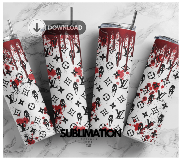 Halloween Luis LV Ghost face pattern 20oz tumbler | Scream Horror  tumbler | Designer Download| Digital File | Sublimation Design |PNG