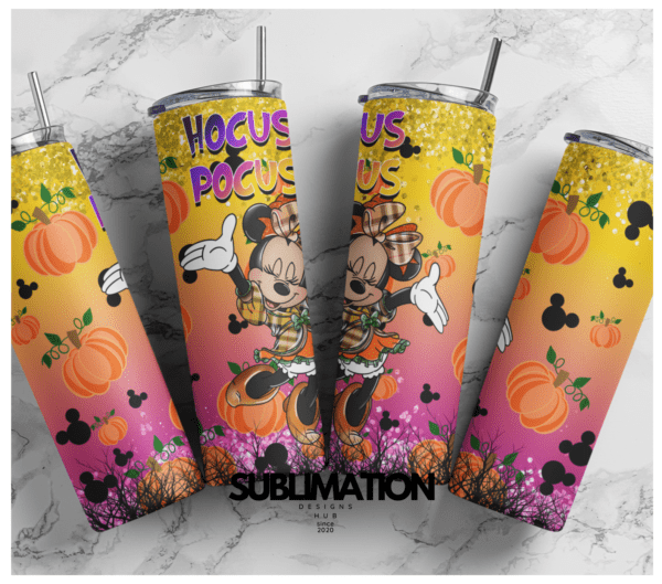 Autumn hocus Pocus Minnie 20oz Skinny tumbler wrap | Hocus Pocus Digital File |Halloween Sublimation Design |PNG