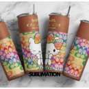 Rainbow Coach designer Hello Kitty 20oz Skinny tumbler wrap | Designer Digital File | Sublimation Design |PNG