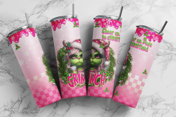 Pink Grinch,Christmas, Download PNG, Design for 20oz Tumbler, Sublimation download, Digital Download