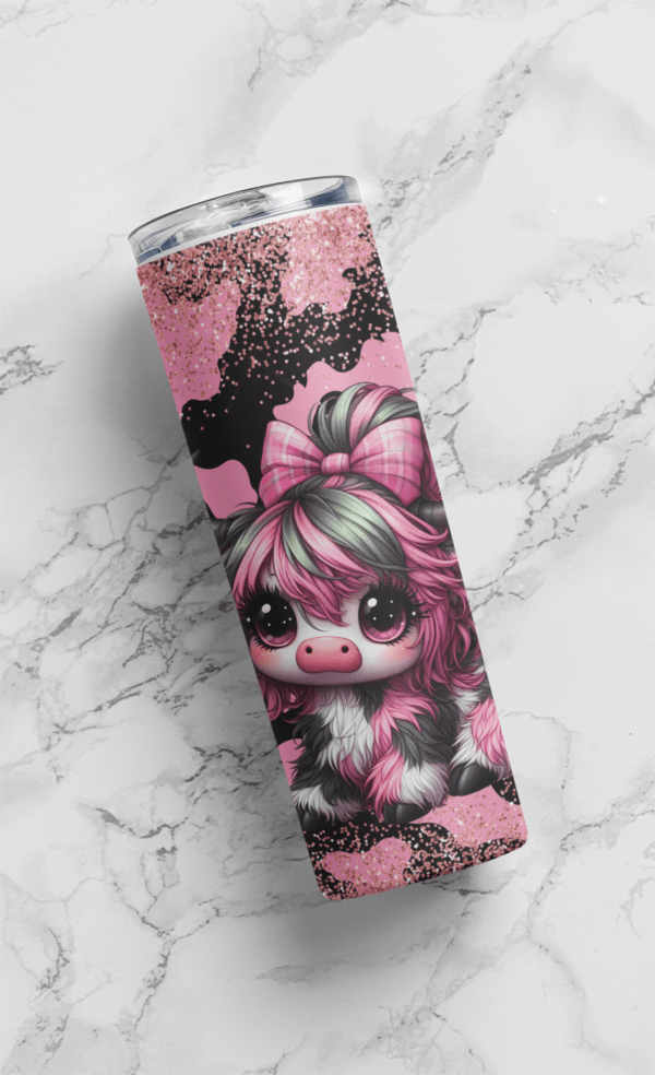 Baby cute Cow, pink cowhide, cute christmas, Download PNG, Design for 20oz Tumbler, Sublimation download, Digital Download