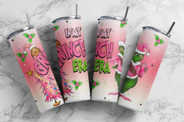 I am Grinchy ERA, pink Grinchy Christmas, Download PNG, Design for 20oz Tumbler, Sublimation download, Digital Download