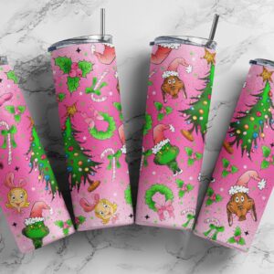 Pink Grinch Christmas, Download PNG, Design for 20oz Tumbler, Sublimation download, Digital Download