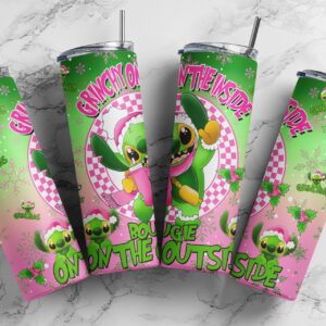 Grinchy on the inside,  bougie on the outside, Stitch, Christmas, Download PNG, Design for 20oz Tumbler, Sublimation download, Digital Download