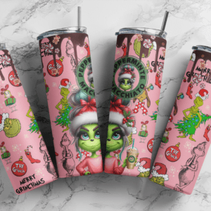 Pink Peppermint macchiato coffee, Christmas, Download PNG, Design for 20oz Tumbler, Sublimation download, Digital Download