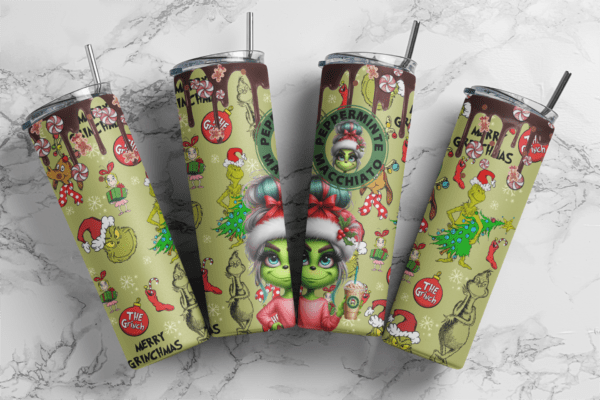 Green Grinchmas vibe, Christmas, Download PNG, Design for 20oz Tumbler, Sublimation download, Digital Download