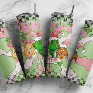Pink Grinch, Christmas, Download PNG, Design for 20oz Tumbler, Sublimation download, Digital Download