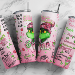 Pink Grinchmas, Christmas, Download PNG, Design for 20oz Tumbler, Sublimation download, Digital Download