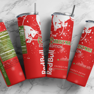 Energy drink red bull Christmas edition 20 oz skinny Tumbler wrap | trendic | Digital File | Sublimation Design |PNG