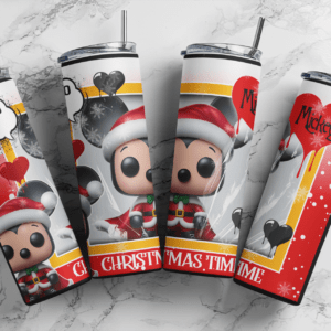 Funko pop character Christmas Mickey 20oz Skinny tumbler wrap | Christmas Time Digital File |Christmas Sublimation Design |PNG