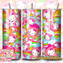 Hello Kitty and Care bear 20oz Skinny tumbler wrap | Designer Digital File | Sublimation Design |PNG
