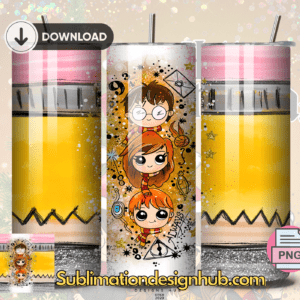 Harry Potter Magical School Pencil 20oz tumbler download, digital design, Sublimation png,  wrap | Digital File