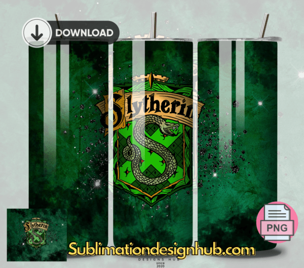 Harry Potter Slytherin 20oz tumbler download, digital design, Sublimation png,  wrap | Digital File