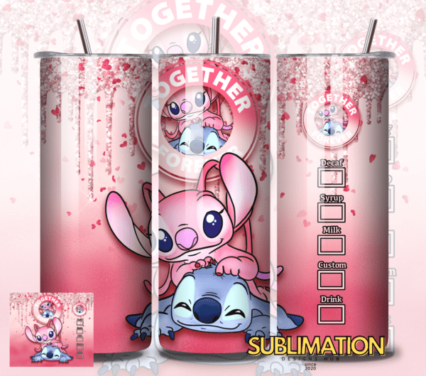 Stitch Together Forever 20oz Tumbler, Valentines Day Sublimation, tumbler png tumbler wrap | Digital File | Sublimation Design |PNG