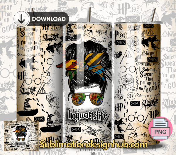 Harry Potter Magical Messy MOM 20oz tumbler download, digital design, Sublimation png,  wrap | Digital File