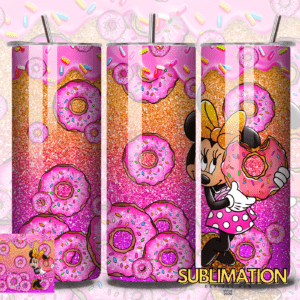 Minnie Mouse Donut 20oz Tumbler,  Sublimation, tumbler png tumbler wrap | Digital File | Sublimation Design |PNG