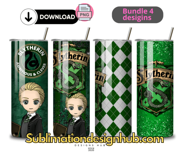 Harry Potter Slytherin 20oz tumbler download, digital design, Sublimation png,  wrap | Digital File