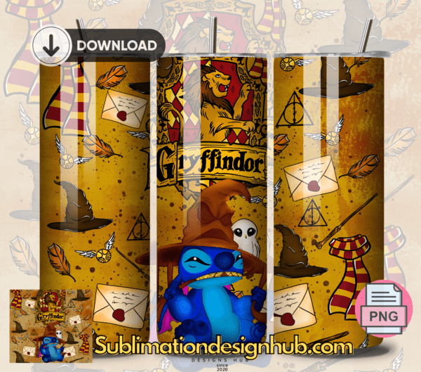 Harry Potter Stitch, Hufflepuff 20oz tumbler download, digital design, Sublimation design, tumbler png, 20oz Skinny tumbler wrap | Digital File | Sublimation Design |PNG