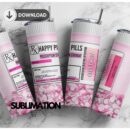 RX Happy Pills 20 oz Skinny Tumbler, digital download sublimation Design | Sublimation Digital Download | PNG 20oz wrap
