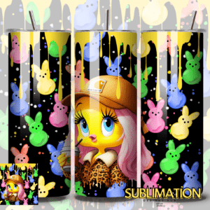 Peeps tweety 20oz Skinny tumbler wrap |Easter Digital File | Sublimation Design |PNG