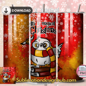 Harry Potter Owl Magical Christmas 20oz tumbler download, digital design, Sublimation png,  wrap | Digital File