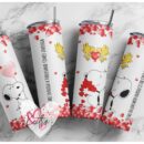 Valentines Day Snoopy Dog 20 oz Skinny Tumbler, digital download sublimation Design | Sublimation Digital Download | PNG 20oz wrap