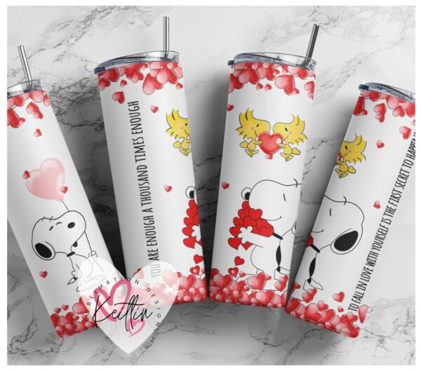 Valentines Day Snoopy Dog 20 oz Skinny Tumbler, digital download sublimation Design | Sublimation Digital Download | PNG 20oz wrap